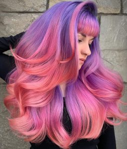 PINK AND LILAC HAIR COLOUR, Guy Tang hair colour, Red Hair Salons, East Sussex